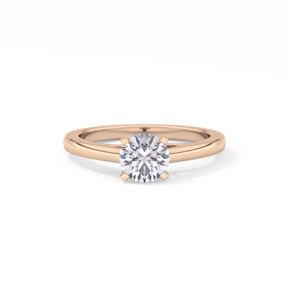 Round Solitaire Lab Grown Diamond Engagement Ring