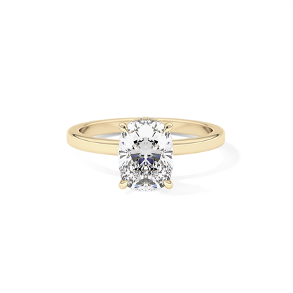 Cushion Hidden Halo Lab Grown Diamond Engagement Ring