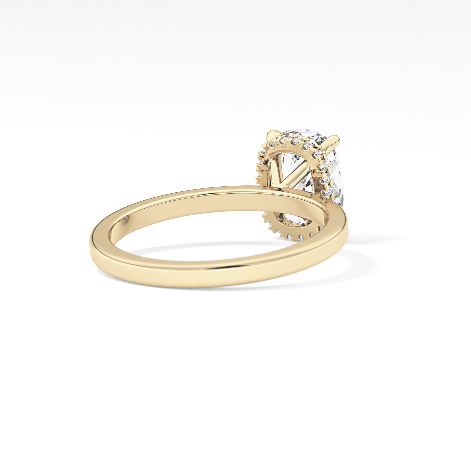 Cushion Hidden Halo Lab Grown Diamond Engagement Ring