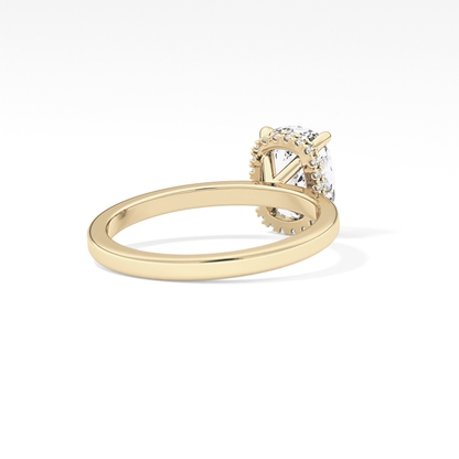 Cushion Hidden Halo Lab Grown Diamond Engagement Ring