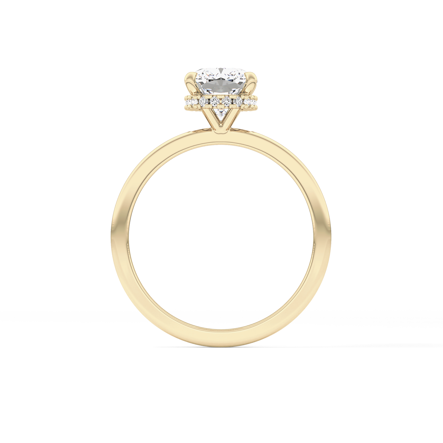 Cushion Hidden Halo Lab Grown Diamond Engagement Ring