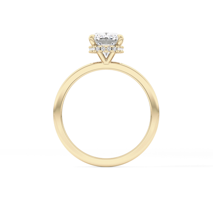 Cushion Hidden Halo Lab Grown Diamond Engagement Ring