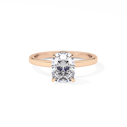 Cushion Hidden Halo Lab Grown Diamond Engagement Ring