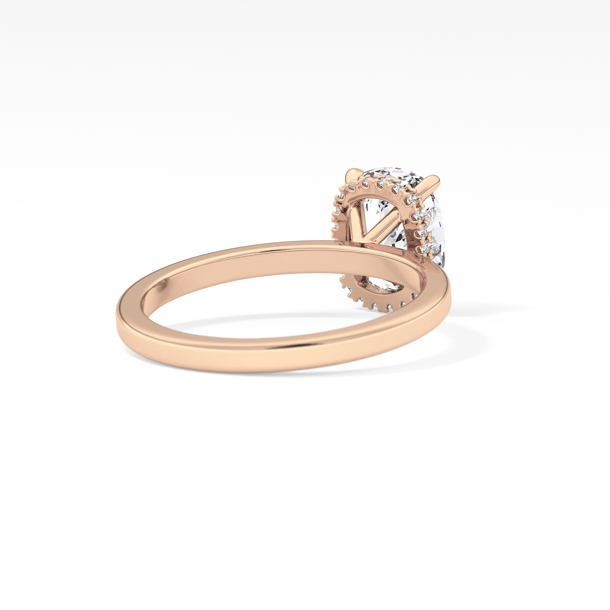 Cushion Hidden Halo Lab Grown Diamond Engagement Ring