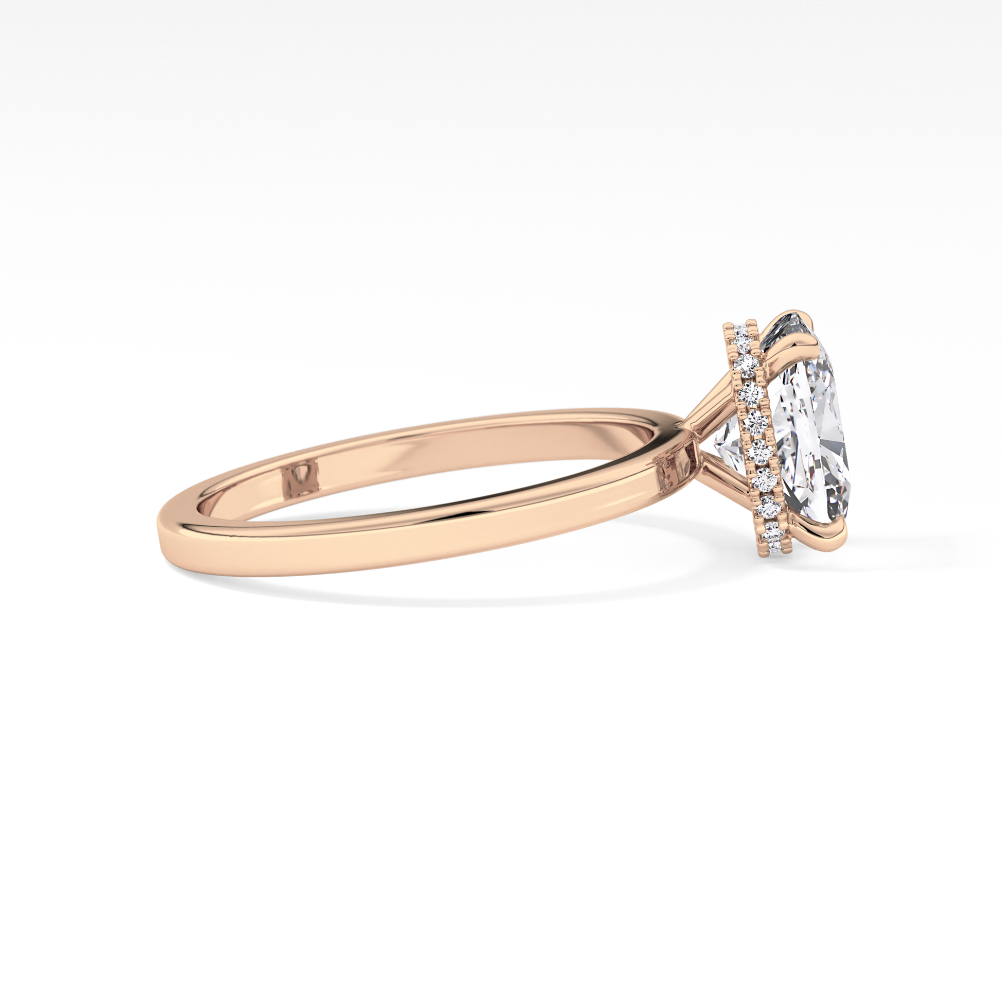 Cushion Hidden Halo Lab Grown Diamond Engagement Ring