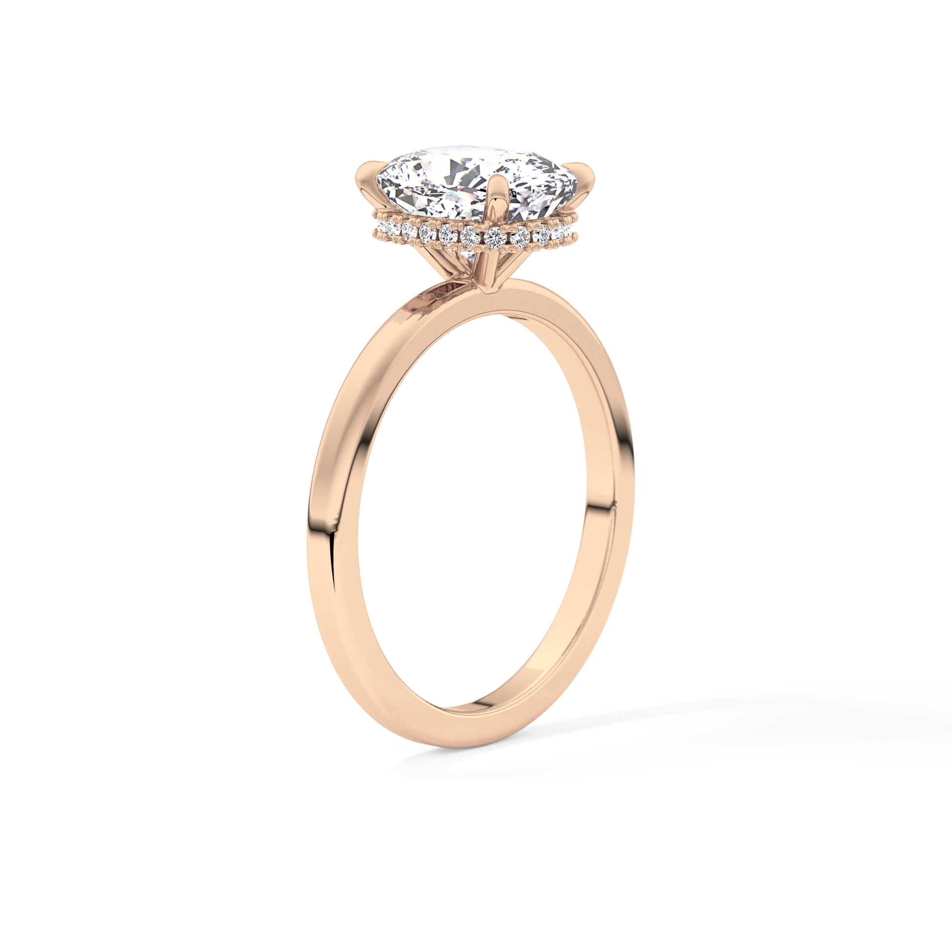 Cushion Hidden Halo Lab Grown Diamond Engagement Ring