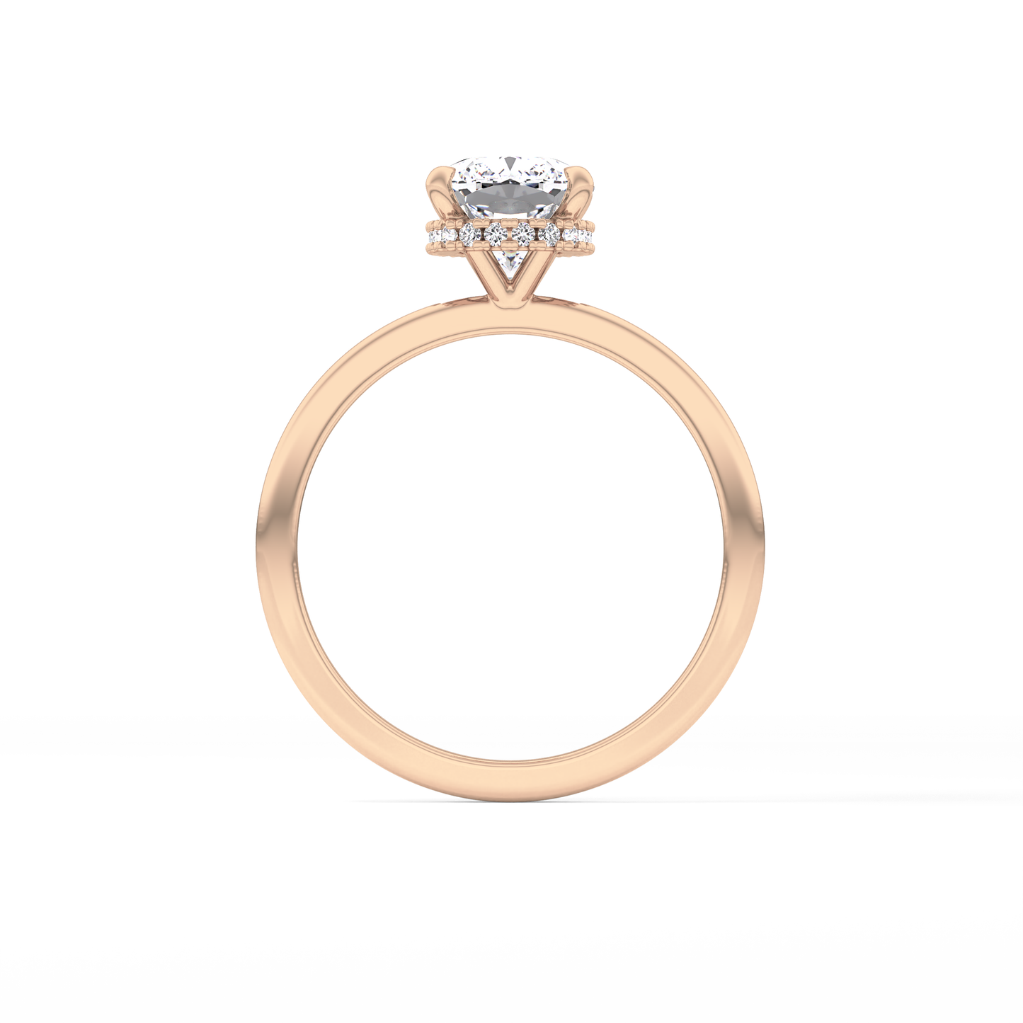 Cushion Hidden Halo Lab Grown Diamond Engagement Ring