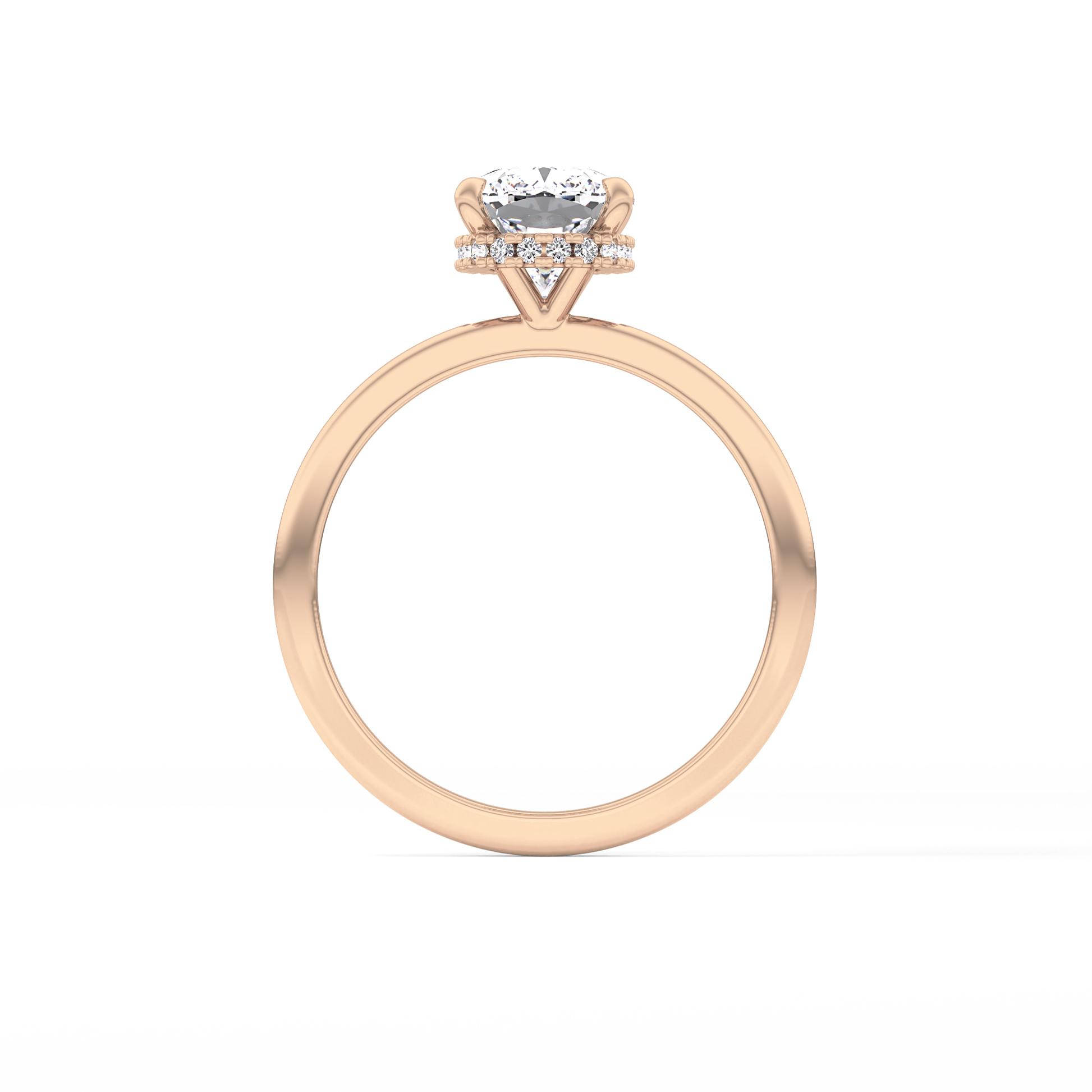 Cushion Hidden Halo Lab Grown Diamond Engagement Ring