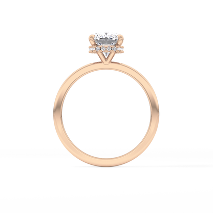 Cushion Hidden Halo Lab Grown Diamond Engagement Ring