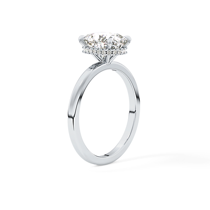Cushion Hidden Halo Lab Grown Diamond Engagement Ring