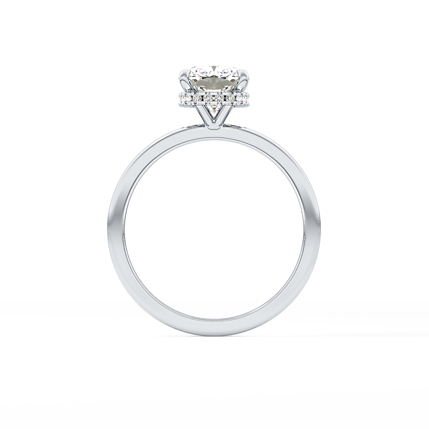 Cushion Hidden Halo Lab Grown Diamond Engagement Ring