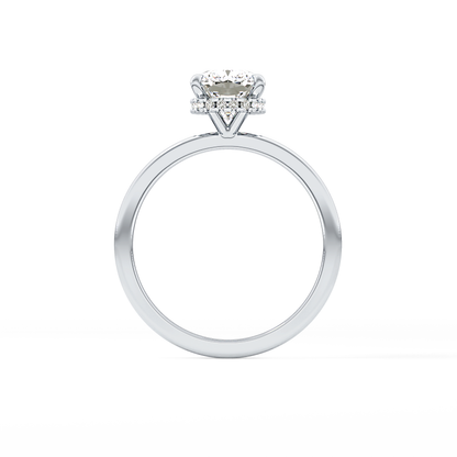 Cushion Hidden Halo Lab Grown Diamond Engagement Ring