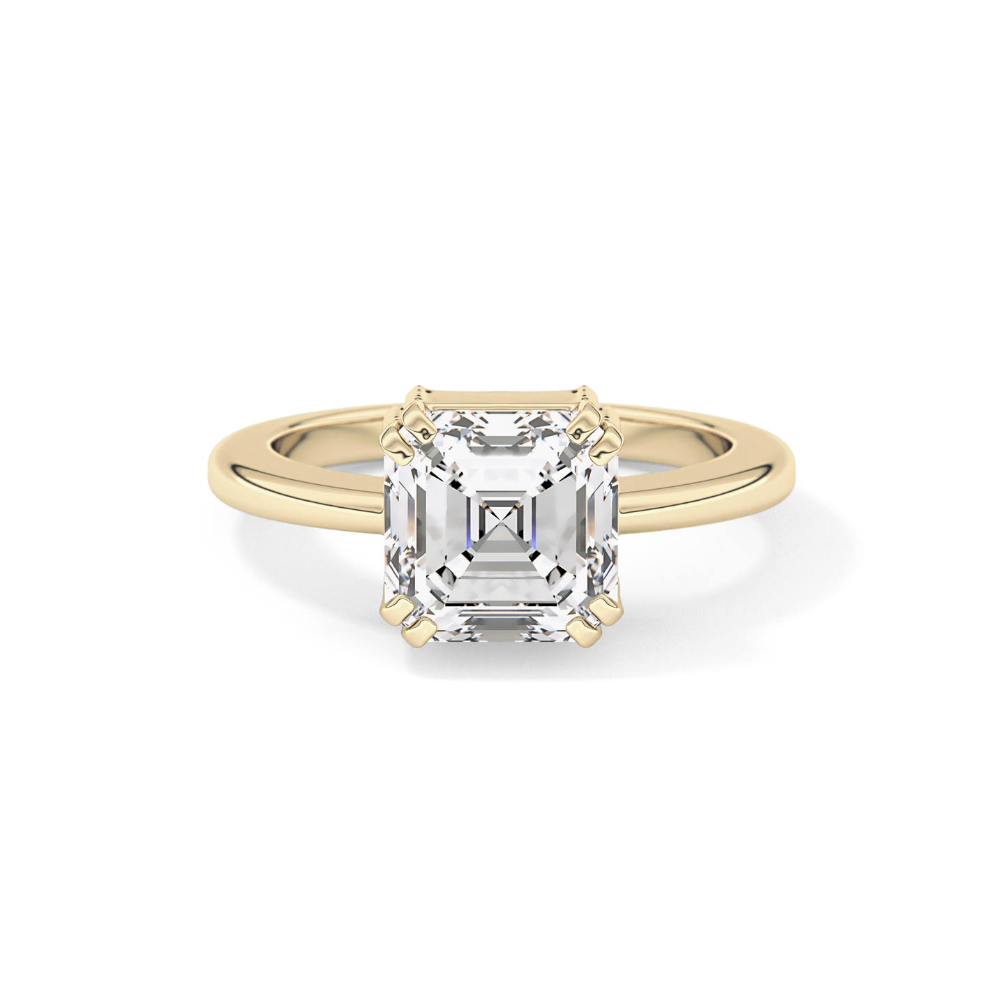 Asscher Solitaire Lab Grown Diamond Engagement Ring