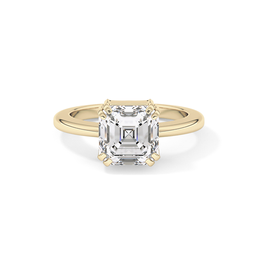 Asscher Solitaire Lab Grown Diamond Engagement Ring