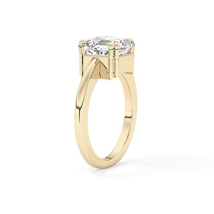 Asscher Solitaire Lab Grown Diamond Engagement Ring