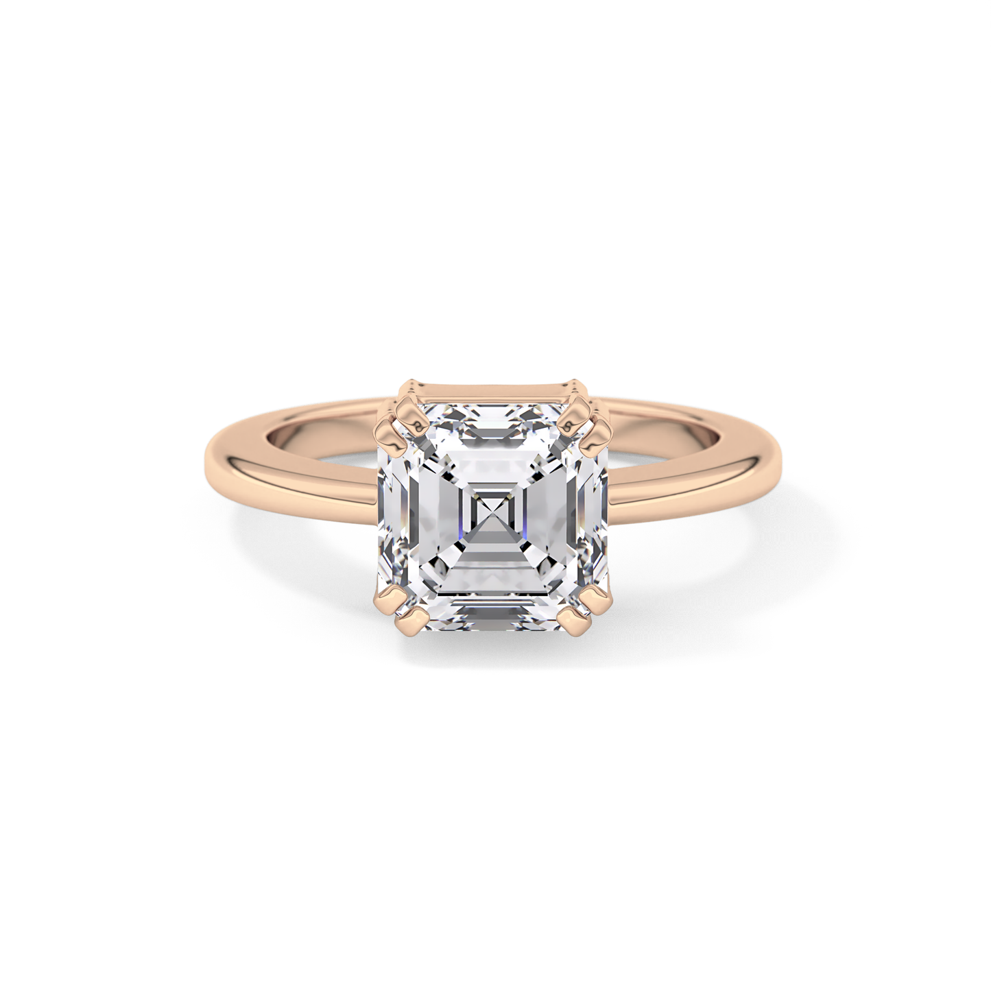 Asscher Solitaire Lab Grown Diamond Engagement Ring