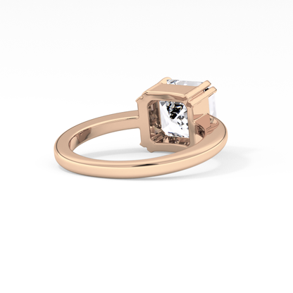 Asscher Solitaire Lab Grown Diamond Engagement Ring