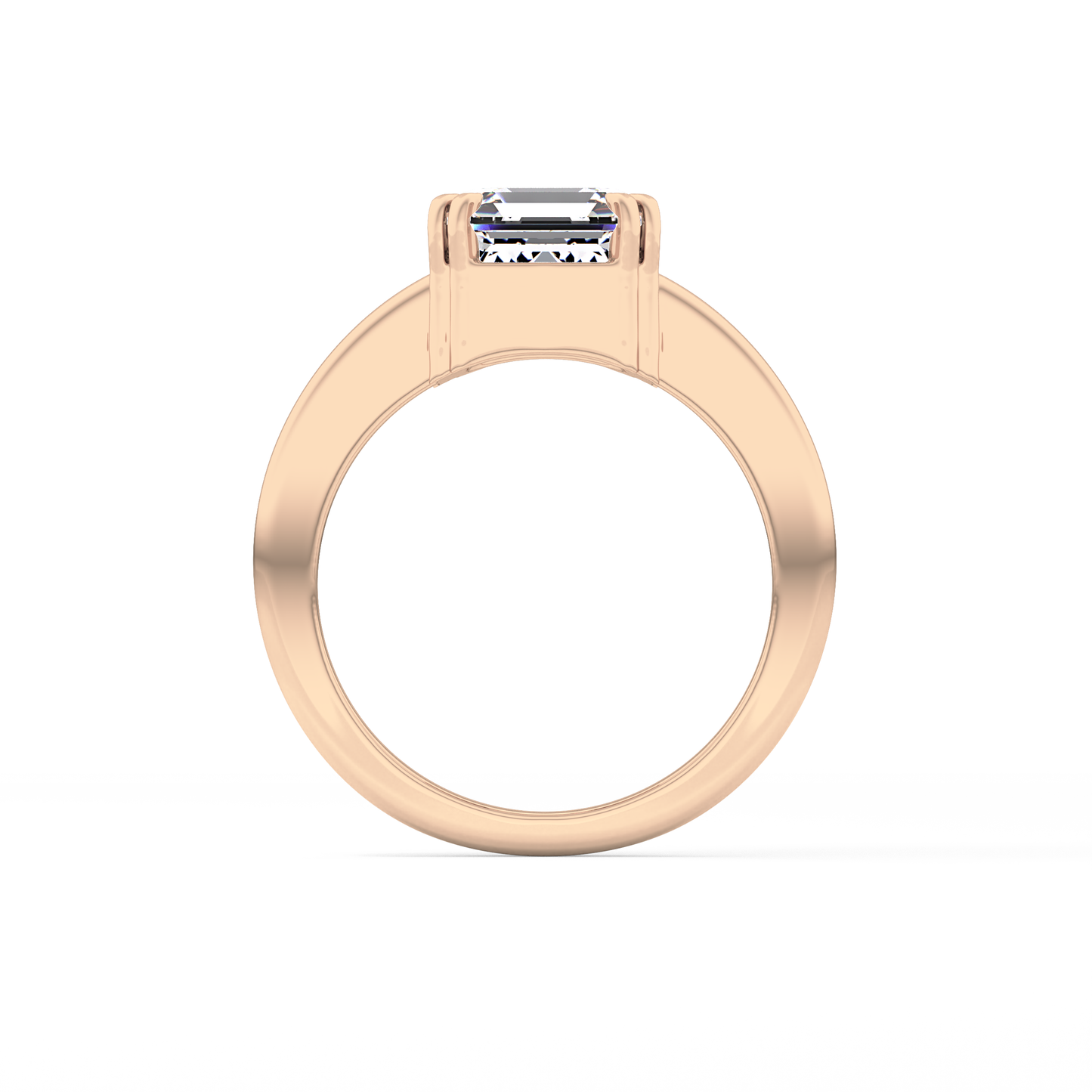 Asscher Solitaire Lab Grown Diamond Engagement Ring