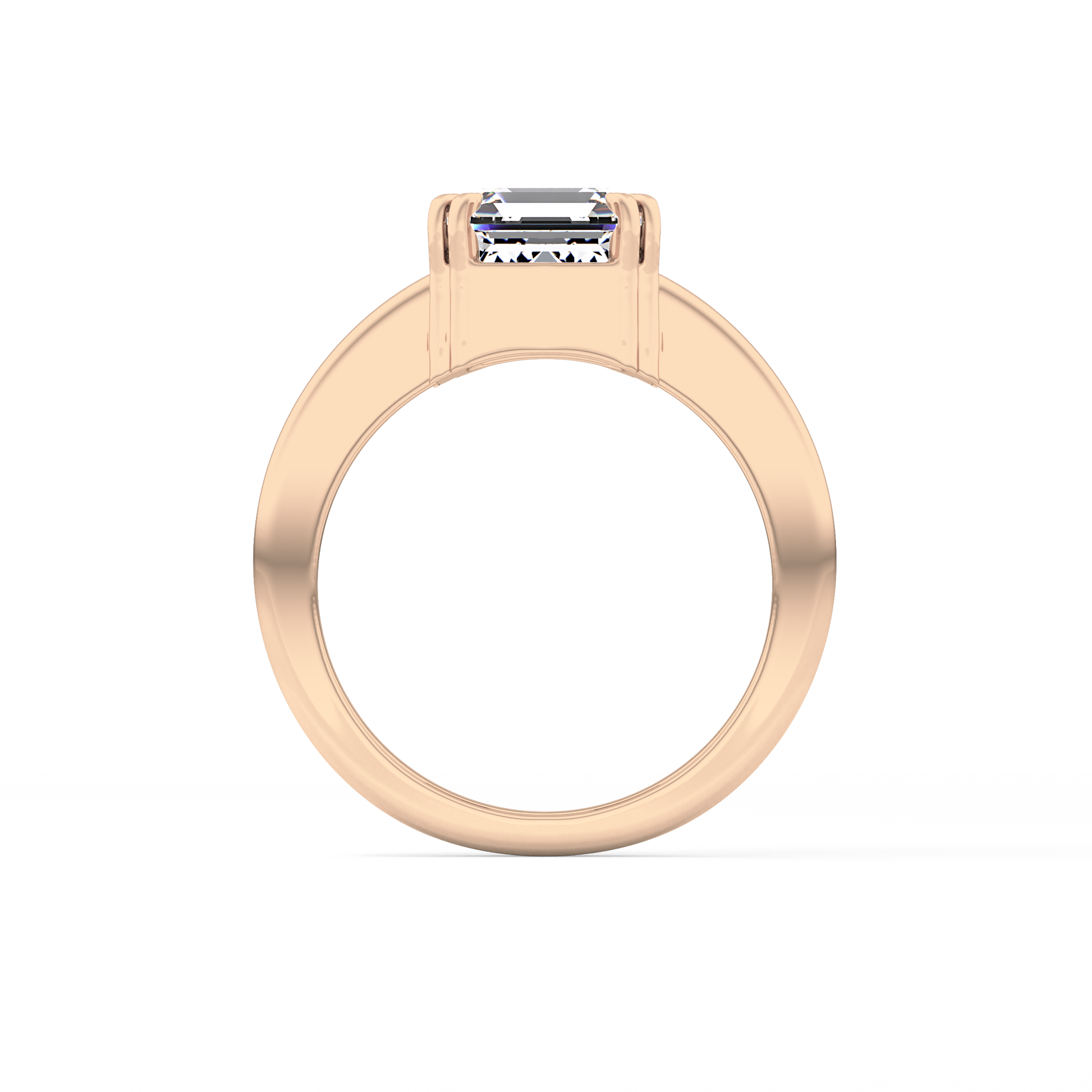 Asscher Solitaire Lab Grown Diamond Engagement Ring