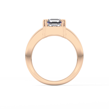 Asscher Solitaire Lab Grown Diamond Engagement Ring