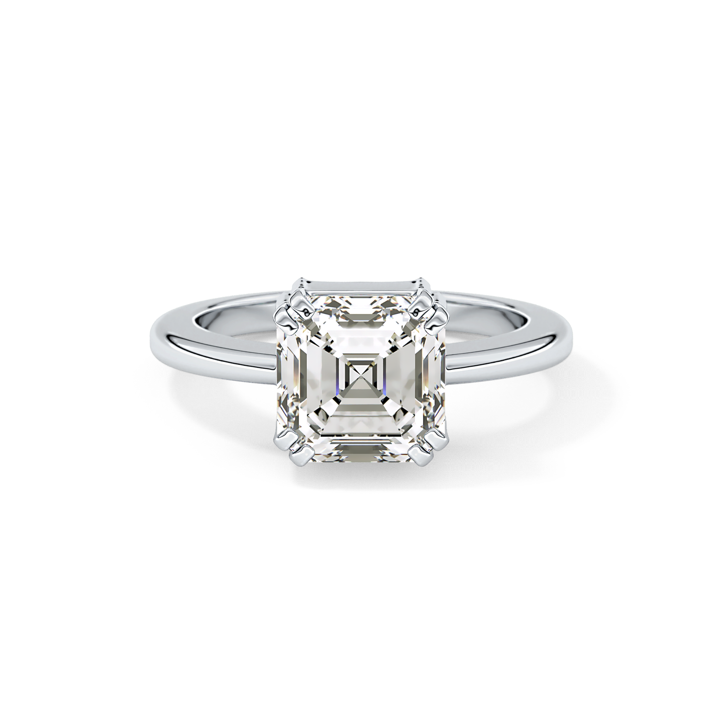 Asscher Solitaire Lab Grown Diamond Engagement Ring