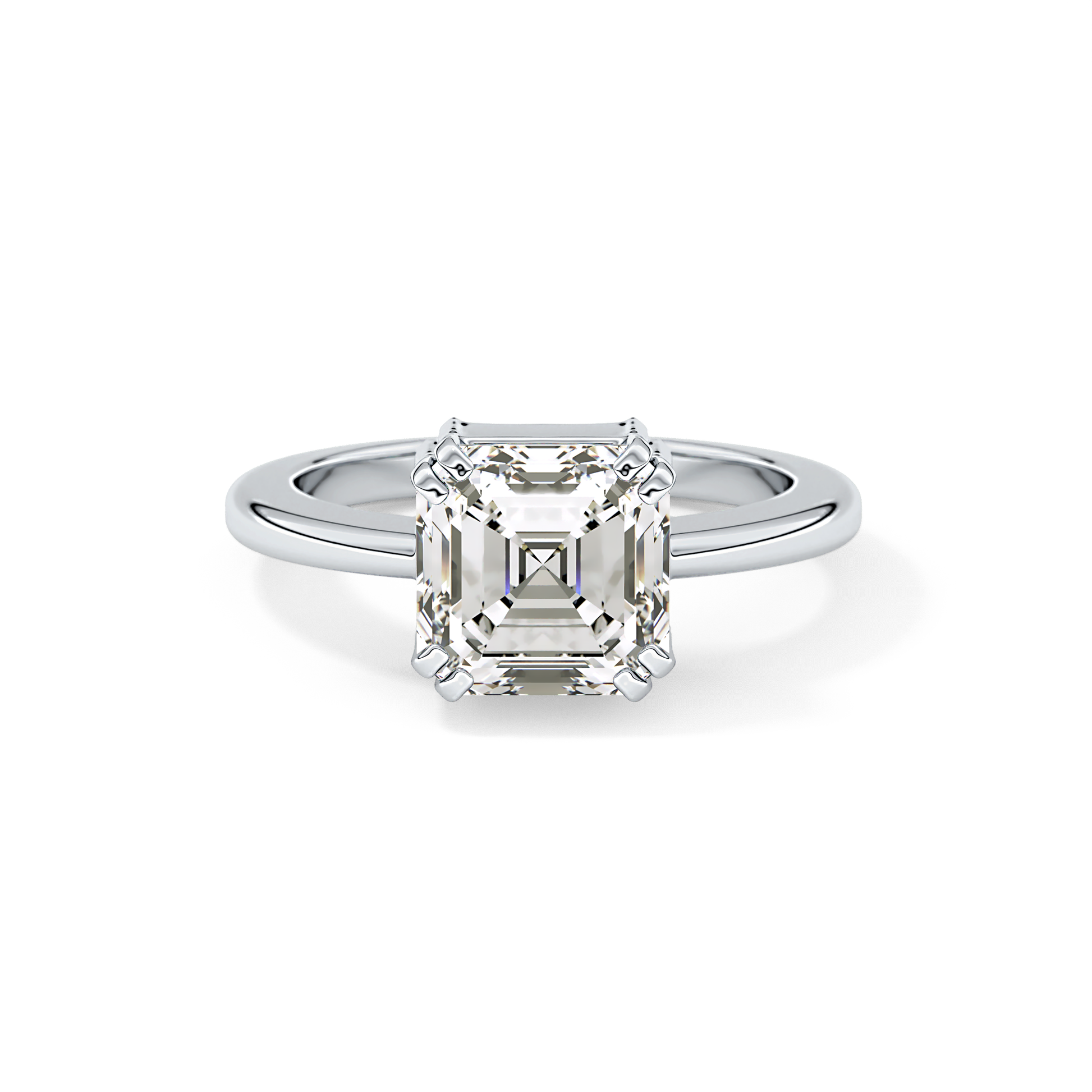 Asscher Solitaire Lab Grown Diamond Engagement Ring