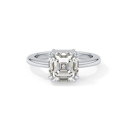 Asscher Solitaire Lab Grown Diamond Engagement Ring