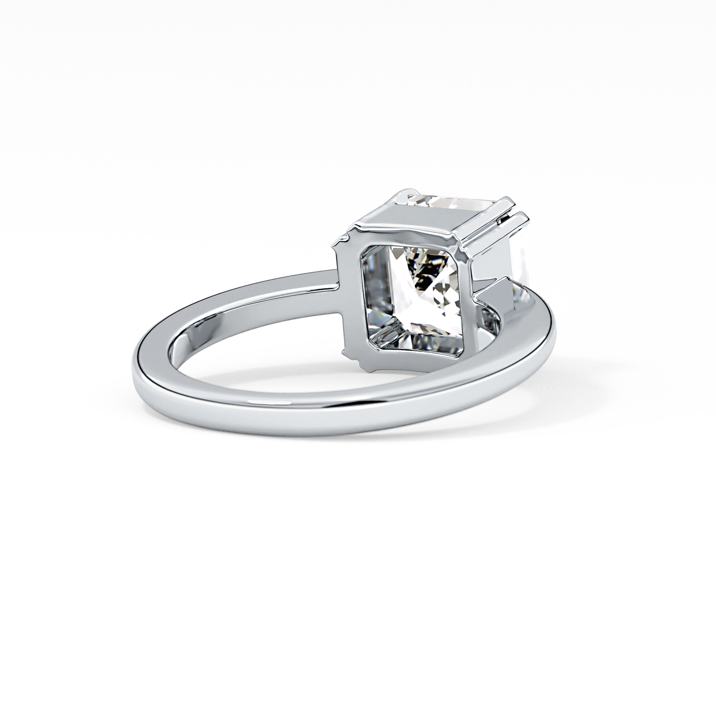 Asscher Solitaire Lab Grown Diamond Engagement Ring