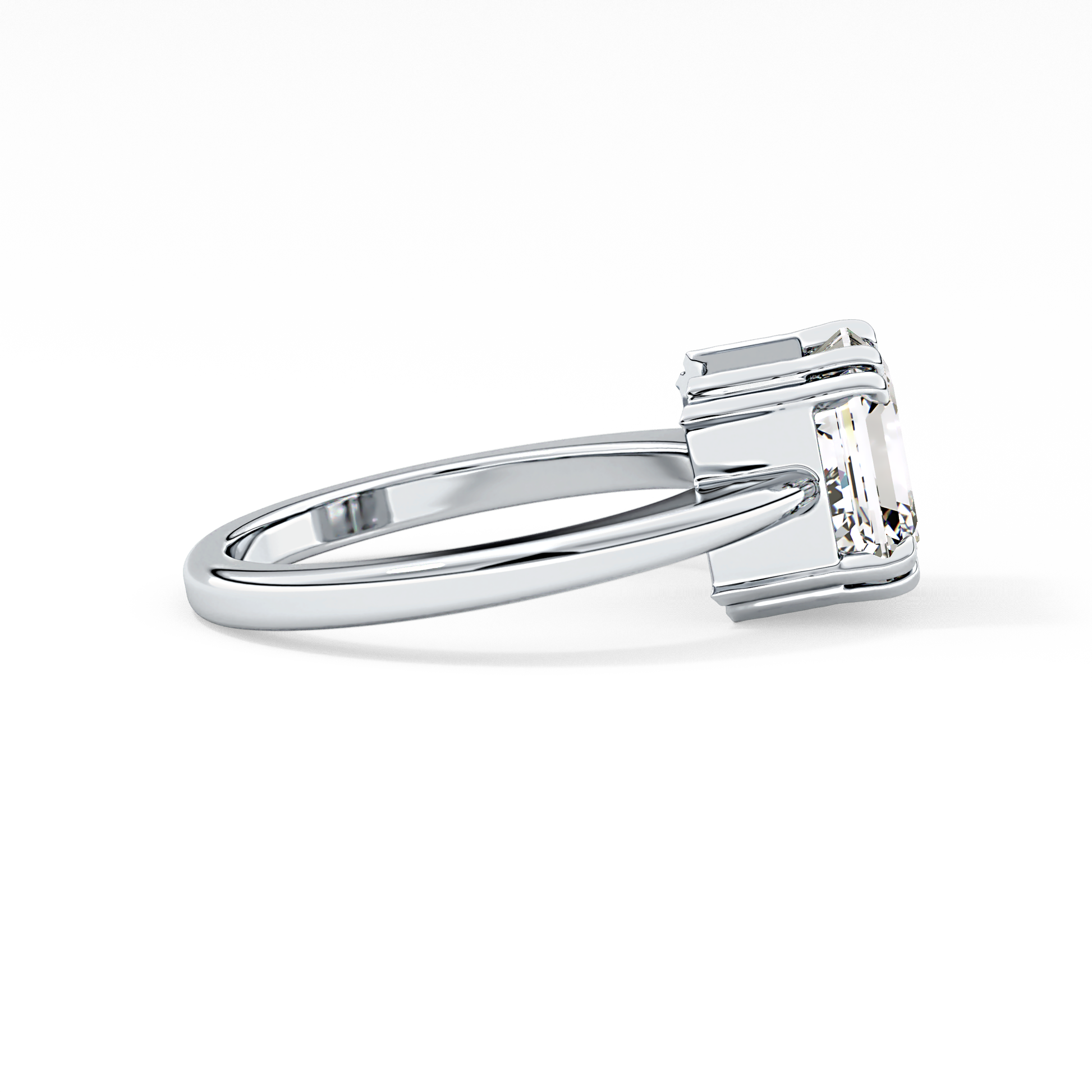 Asscher Solitaire Lab Grown Diamond Engagement Ring