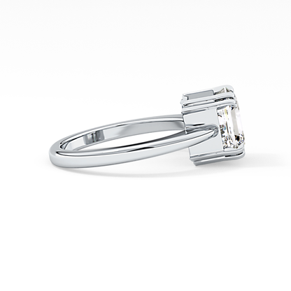 Asscher Solitaire Lab Grown Diamond Engagement Ring
