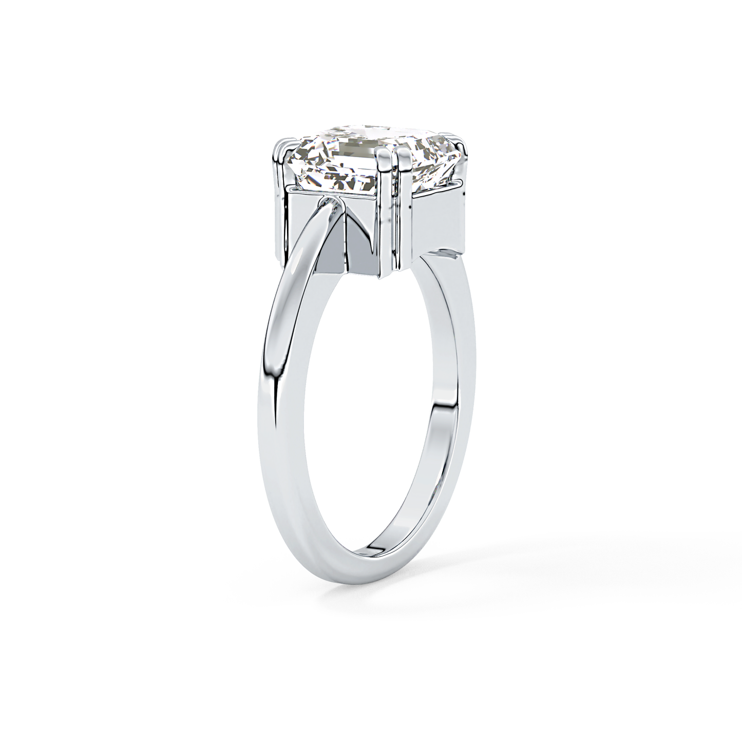 Asscher Solitaire Lab Grown Diamond Engagement Ring