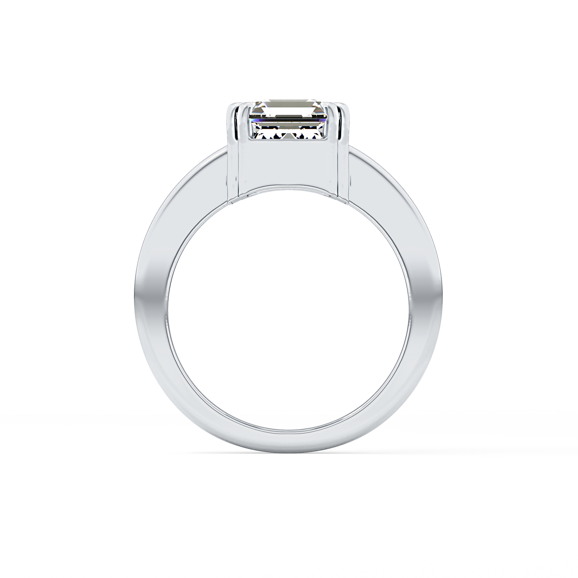 Asscher Solitaire Lab Grown Diamond Engagement Ring