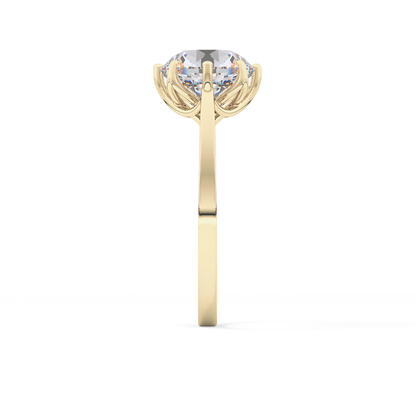 Round Solitaire Lab Grown Diamond Engagement Ring