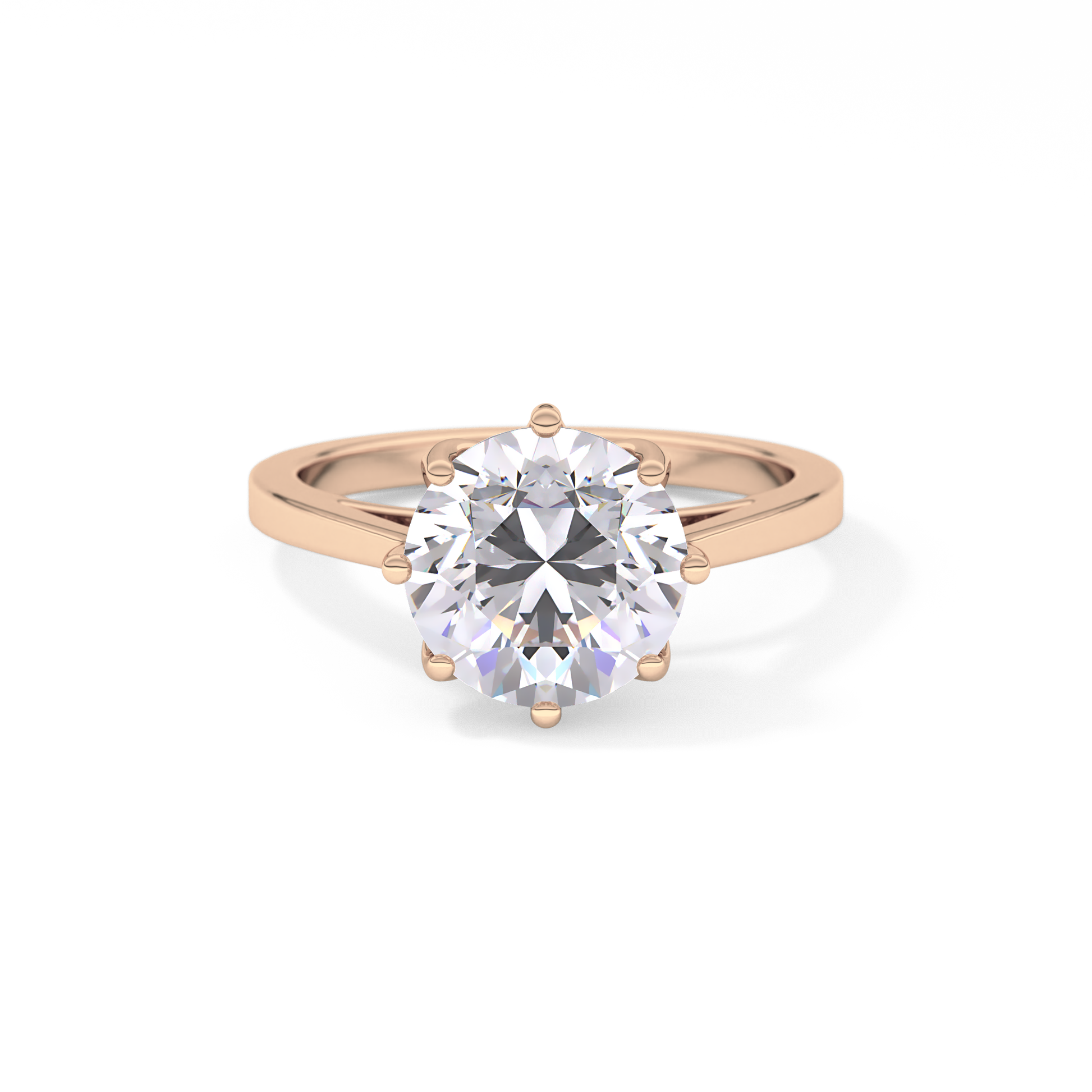 Round Solitaire Lab Grown Diamond Engagement Ring