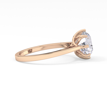 Round Solitaire Lab Grown Diamond Engagement Ring