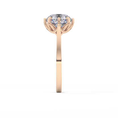 Round Solitaire Lab Grown Diamond Engagement Ring