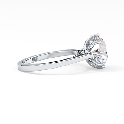 Round Solitaire Lab Grown Diamond Engagement Ring