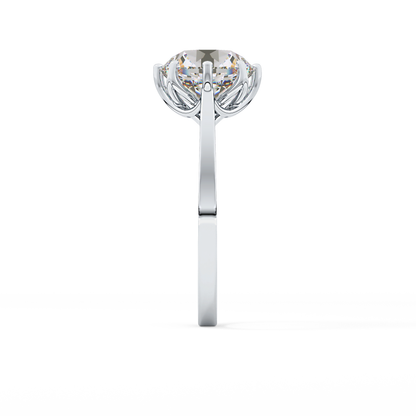 Round Solitaire Lab Grown Diamond Engagement Ring