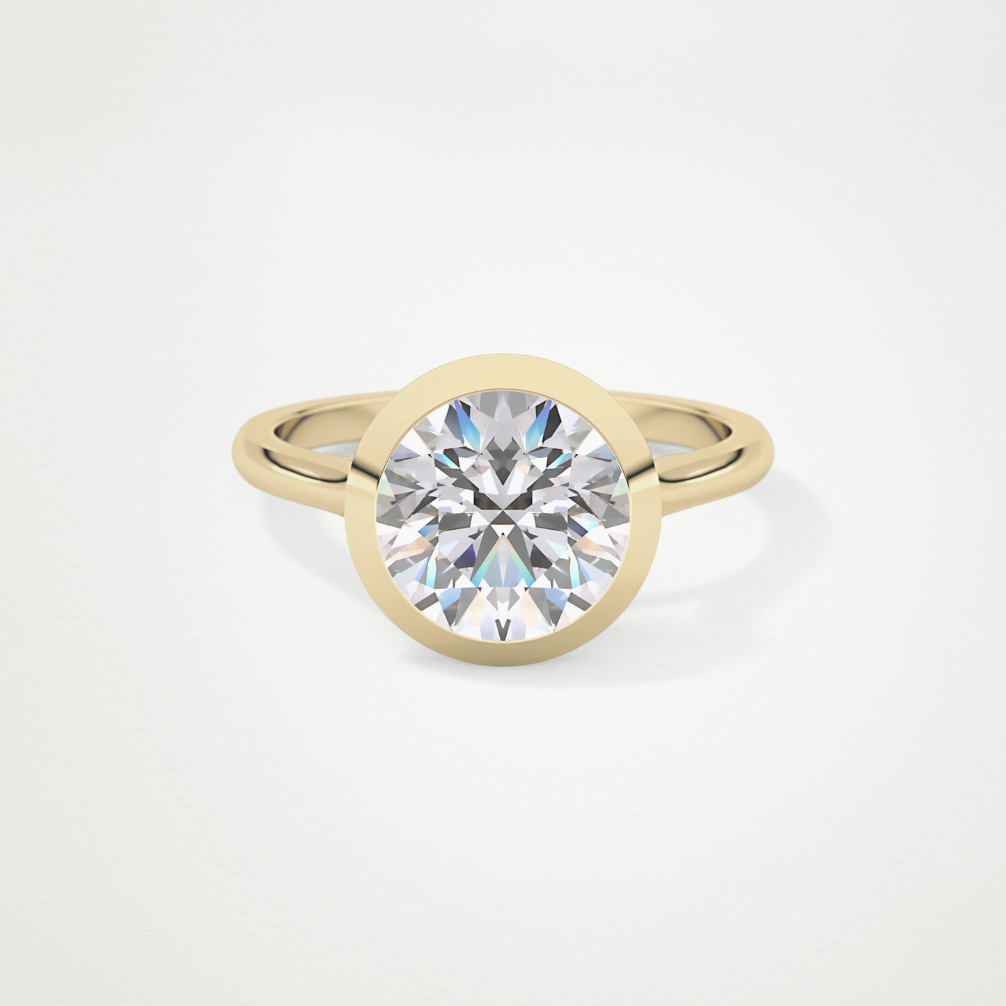 Round Bezel Lab Grown Diamond Engagement Ring