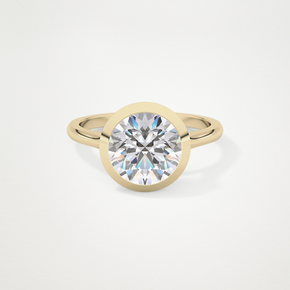 Round Bezel Lab Grown Diamond Engagement Ring