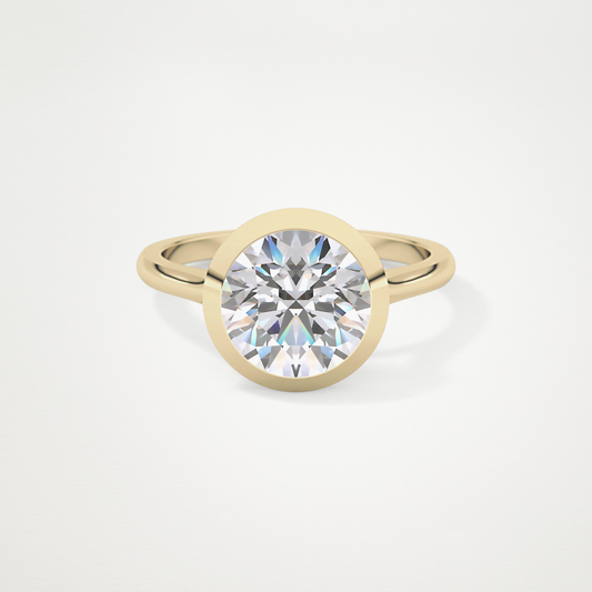 Round Bezel Lab Grown Diamond Engagement Ring