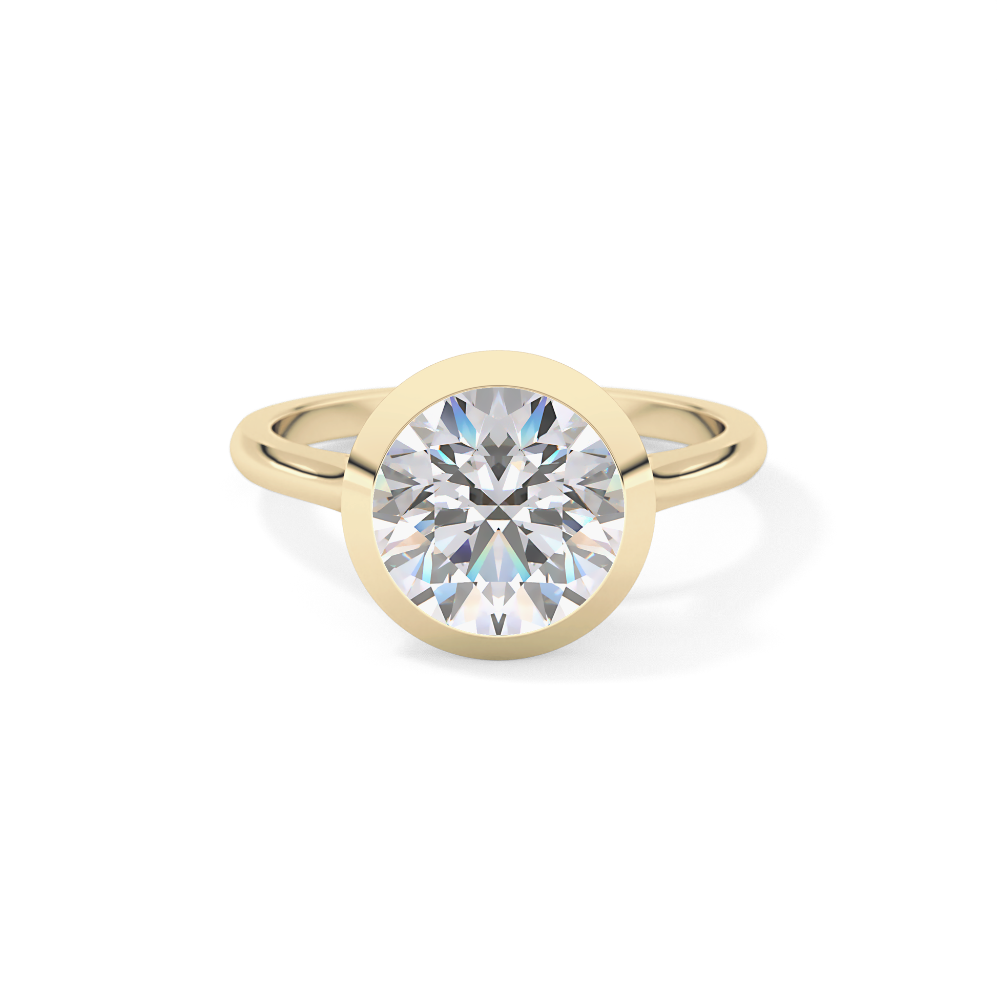 Round Bezel Lab Grown Diamond Engagement Ring