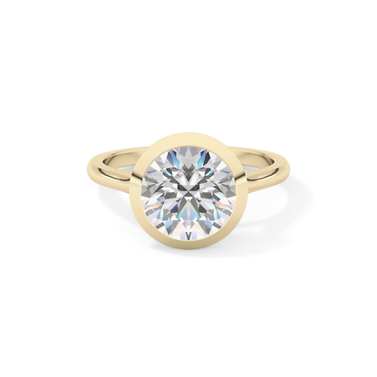 Round Bezel Lab Grown Diamond Engagement Ring