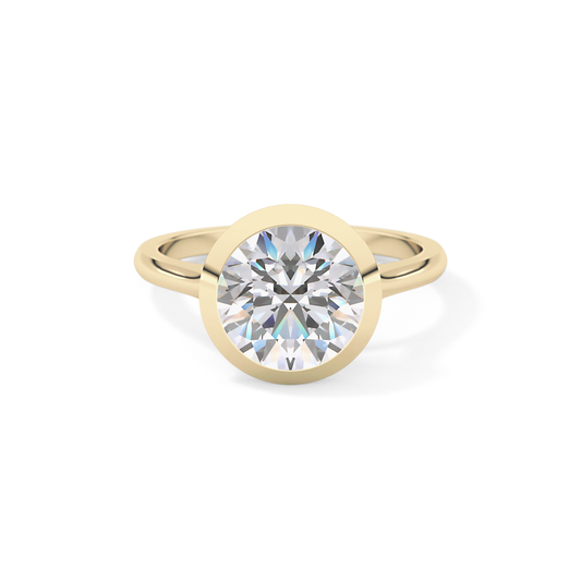 Round Bezel Lab Grown Diamond Engagement Ring