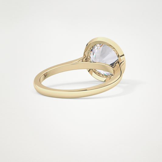 Round Bezel Lab Grown Diamond Engagement Ring
