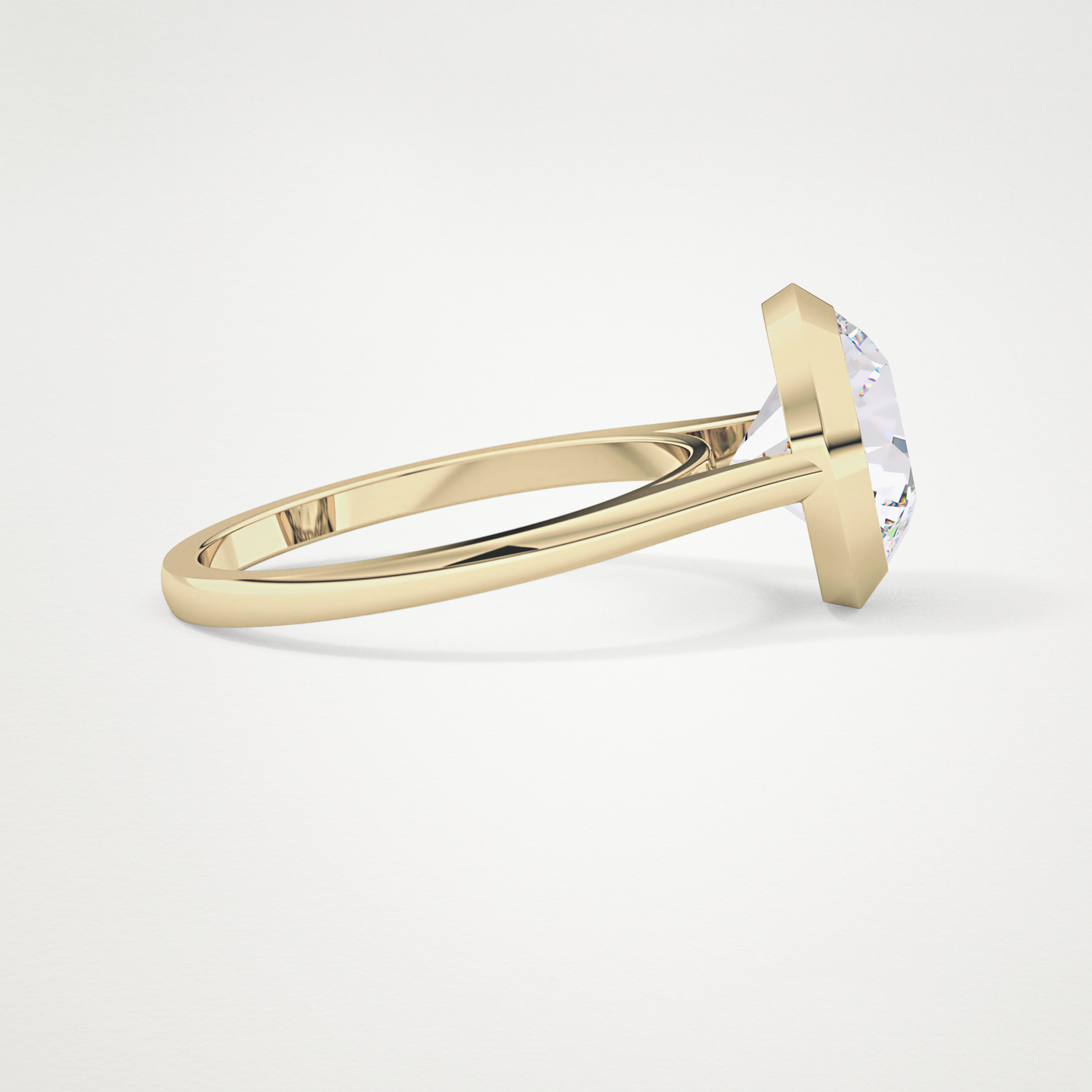 Round Bezel Lab Grown Diamond Engagement Ring