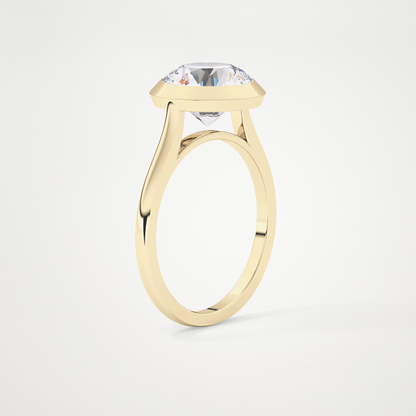 Round Bezel Lab Grown Diamond Engagement Ring