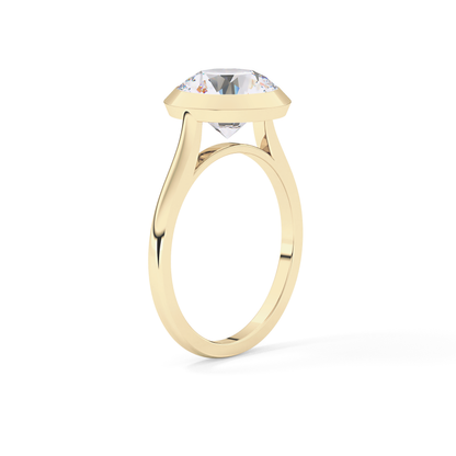 Round Bezel Lab Grown Diamond Engagement Ring