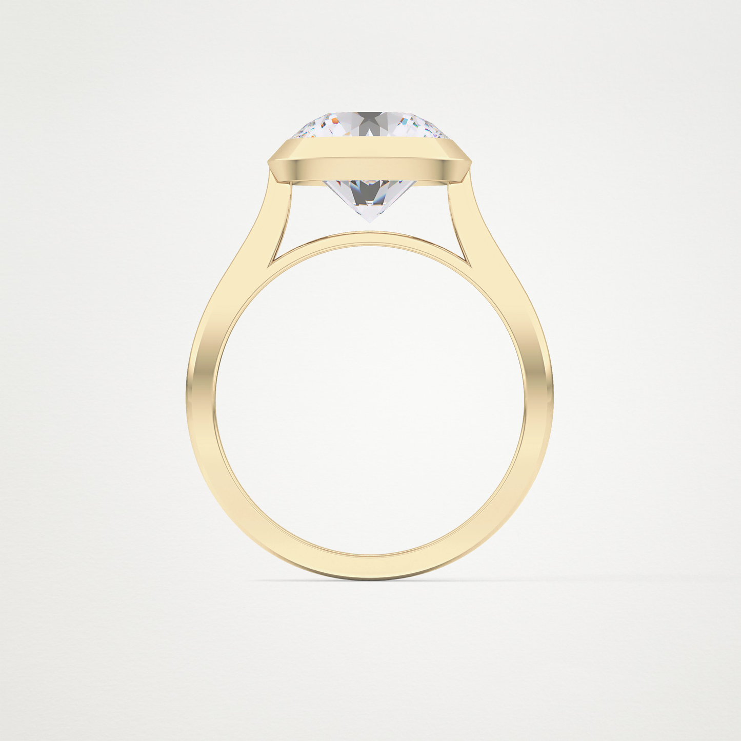 Round Bezel Lab Grown Diamond Engagement Ring