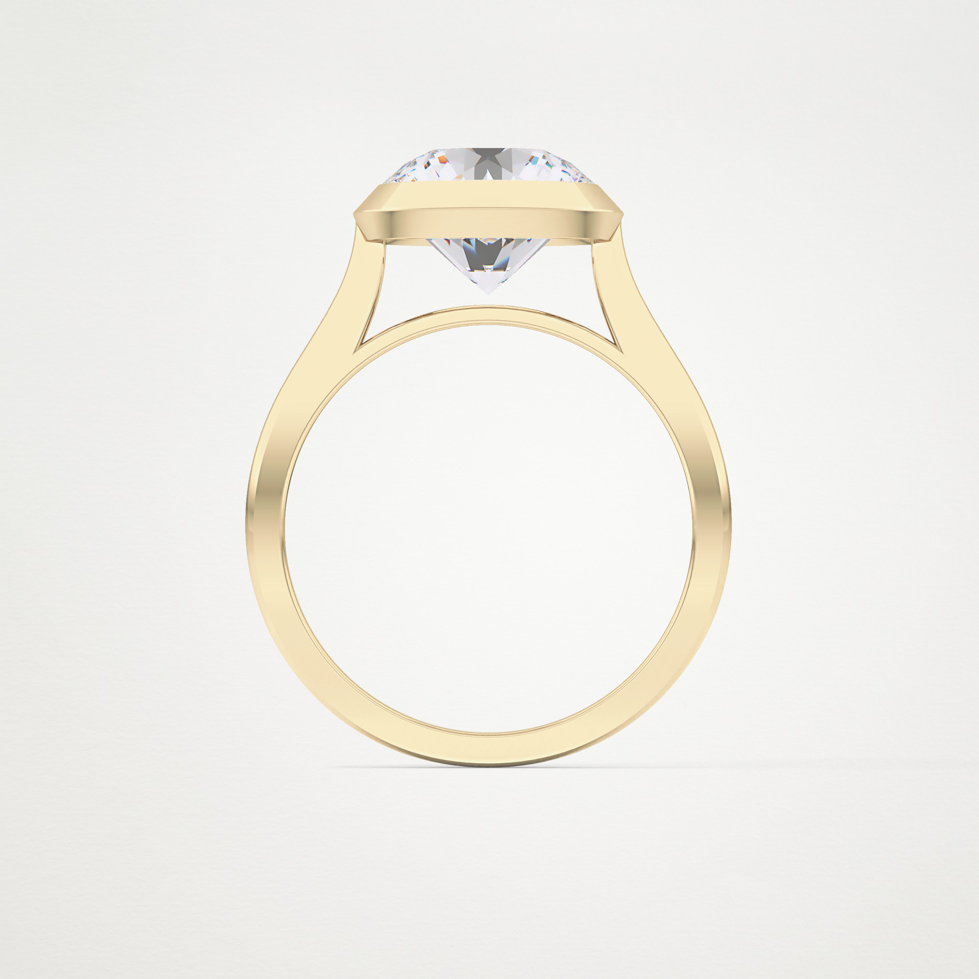 Round Bezel Lab Grown Diamond Engagement Ring